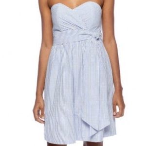 Southern Frock Seersucker Strapless Dress strips